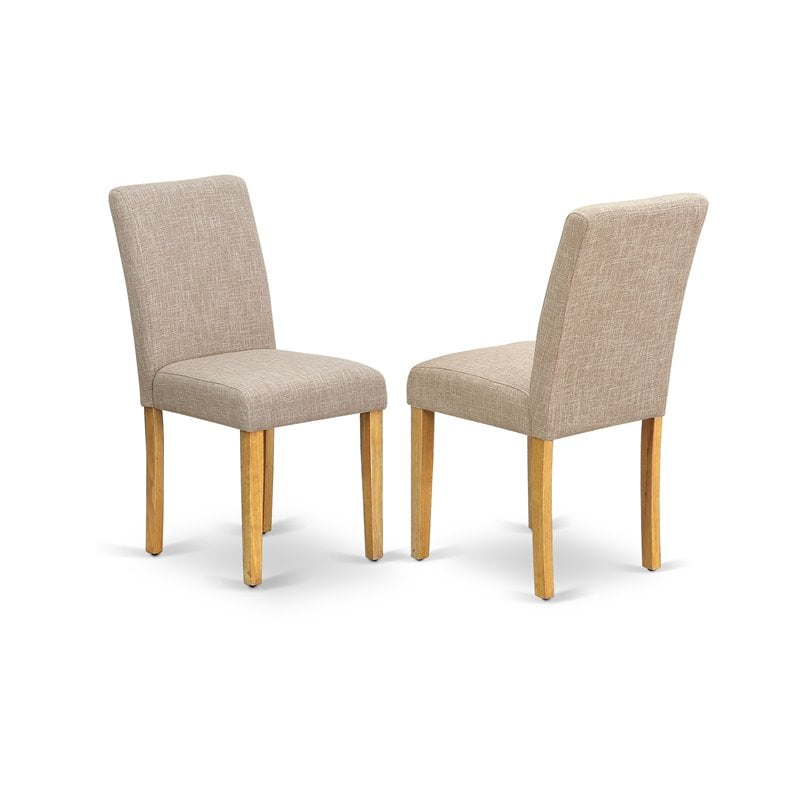 East West Furniture Vancouver 9-piece Wood Dining Set in Oak/Light Fawn