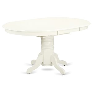 East West Furniture Avon Oval Traditional Wood Dining Table in Linen White