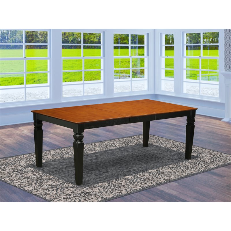East West Furniture Logan Traditional Wood Dining Table in Black and Cherry