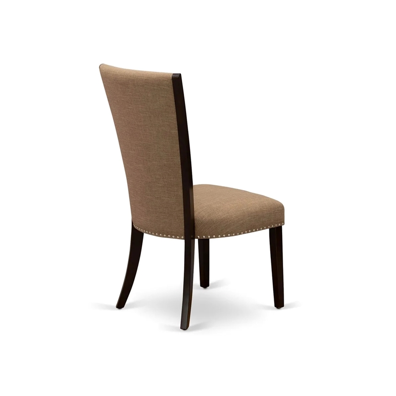 East West Furniture Dublin 3-PC Dining Set in Linen White/Light Sable/Mahogany