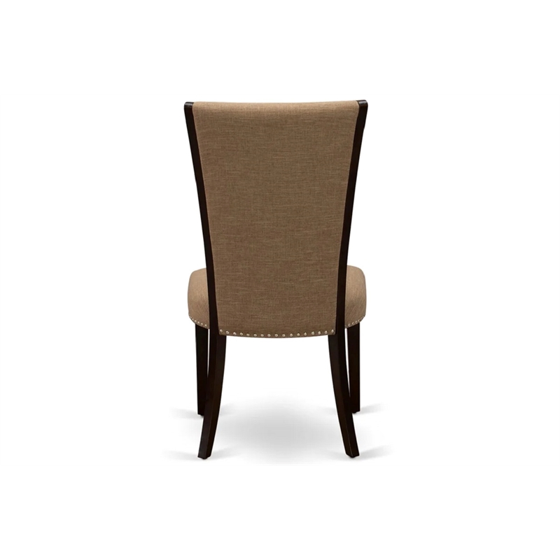 East West Furniture Dublin 3-PC Dining Set in Linen White/Light Sable/Mahogany