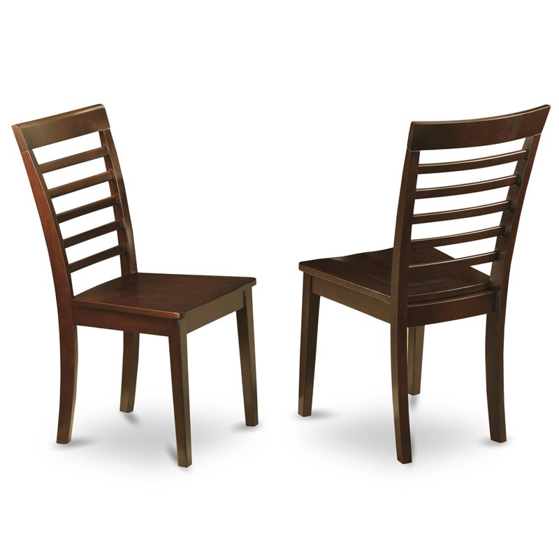 East West Furniture Norfolk 3-piece Wood Table and Dinette Chair Set in Mahogany