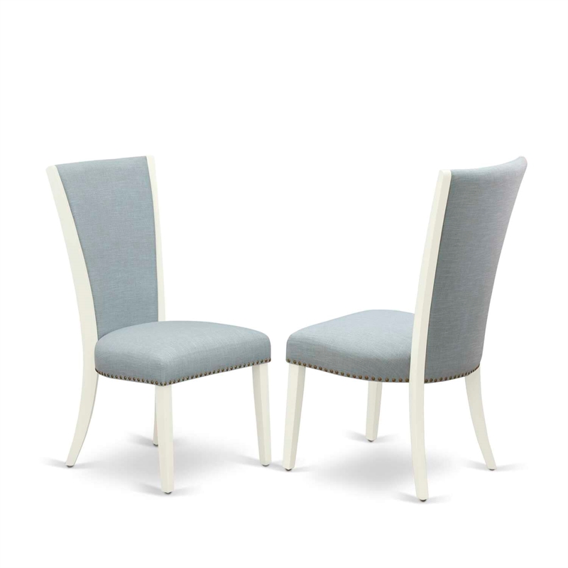 East West Furniture Norden 3-Piece Wood Kitchen Set in Linen White/Baby Blue