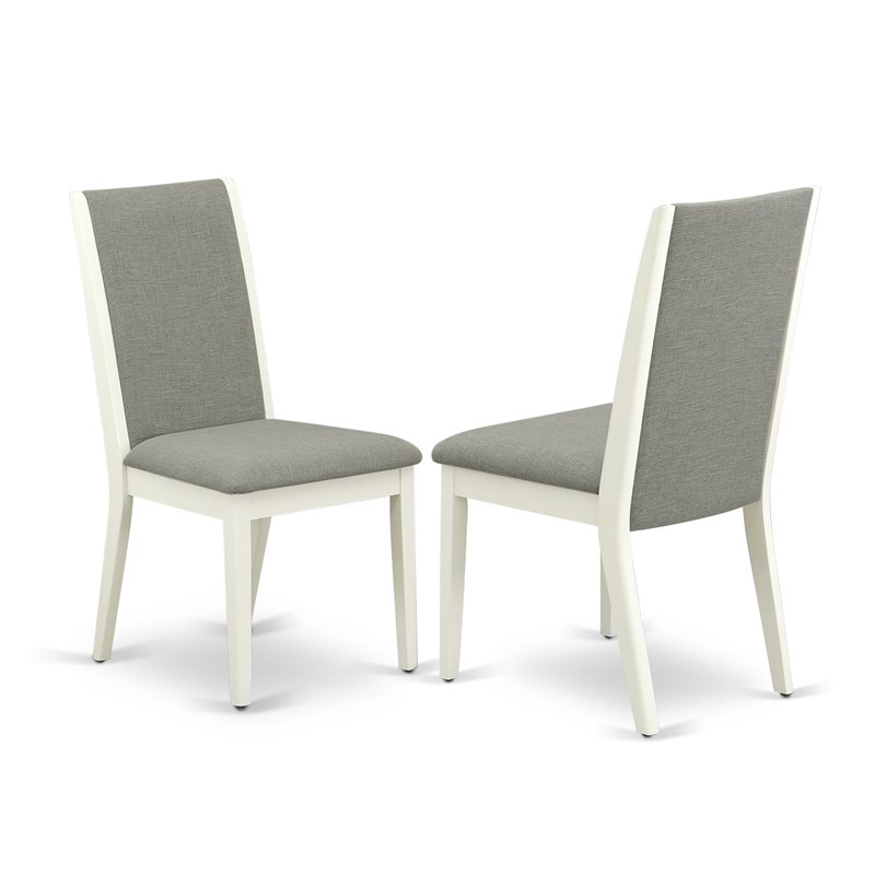 East West Furniture V-Style 6-piece Wood Dining Set in Linen White/Shitake