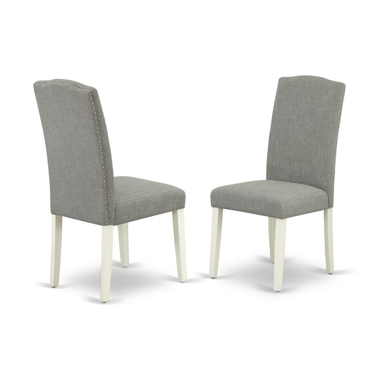 East West Furniture X-Style 7-piece Wood Dining Set in Dark Shitake Gray