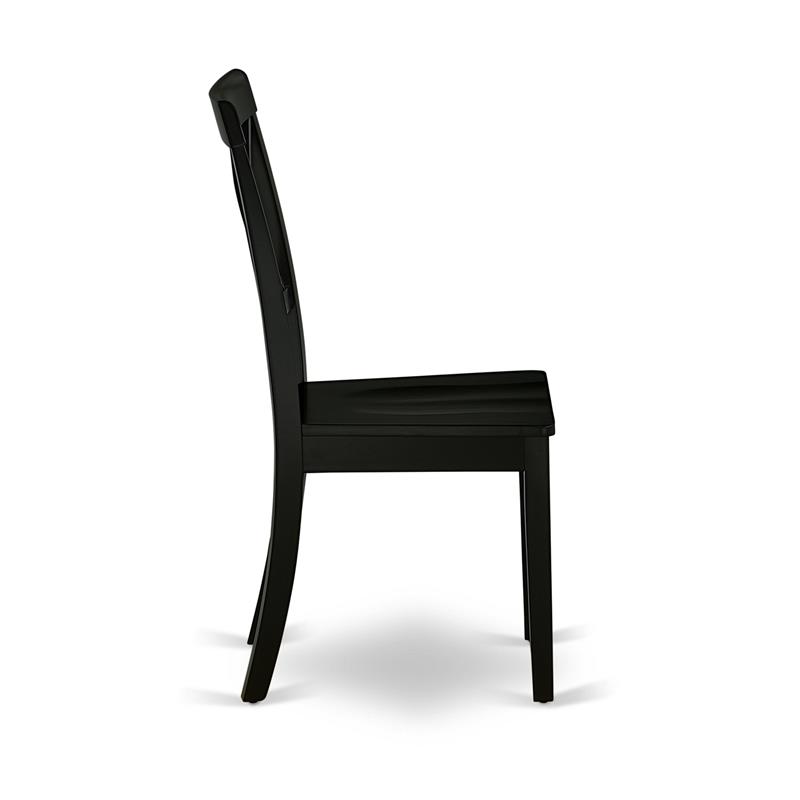 East West Furniture Weston 5-Piece Asian Hardwood Dining Set in Black