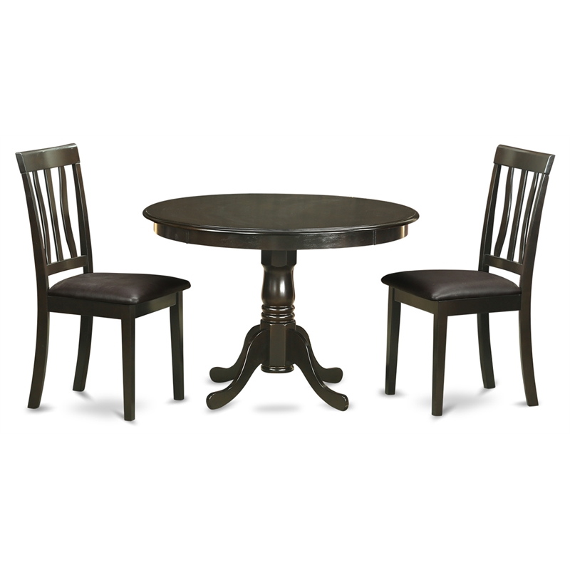 East West Furniture Hartland 3-Piece Wooden Dining Set in Cappuccino