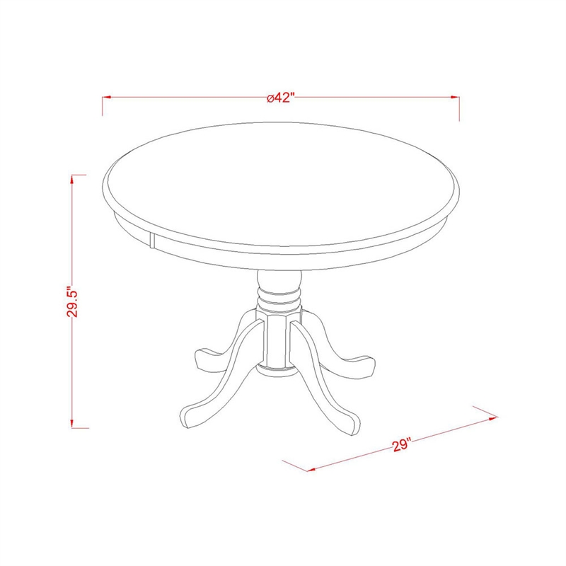 East West Furniture Hartland 3-Piece Wooden Dining Set in Cappuccino