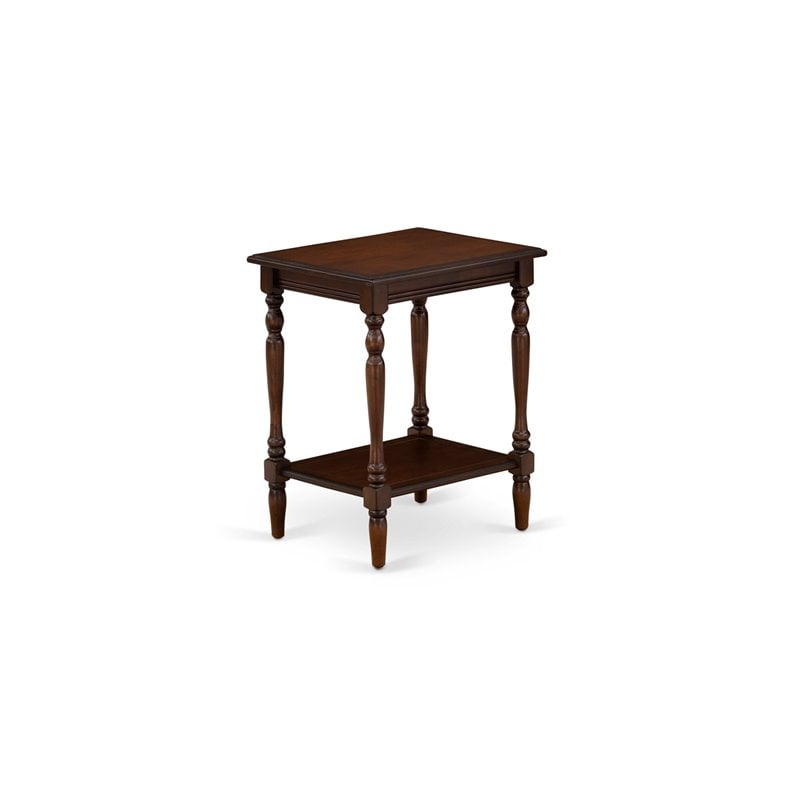 East West Furniture Nolan 2-Piece Wood Queen Bedroom Set in Brown/Mahogany