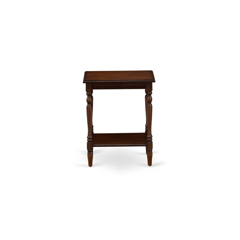 East West Furniture Nolan 2-Piece Wood Queen Bedroom Set in Brown/Mahogany