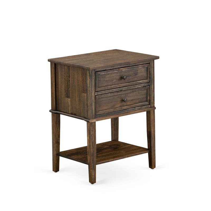 East West Furniture Granbury 2 Pieces Wood Full Bedroom Set in Jacobean/Brown