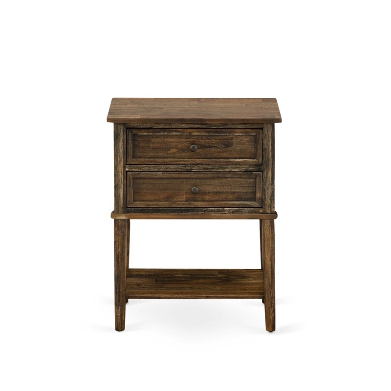 East West Furniture Granbury 2 Pieces Wood Full Bedroom Set in Jacobean/Brown