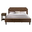 East West Furniture Granbury 2 Pieces Wood King Bedroom Set in Brown/Jacobean