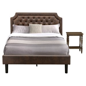 East West Furniture Granbury 2-Piece Wood Full Bedroom Set in Dark Brown