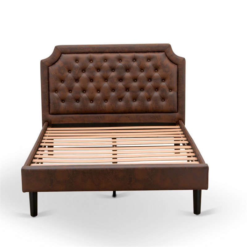 East West Furniture Granbury 2-Piece Wood Full Bedroom Set in Dark Brown