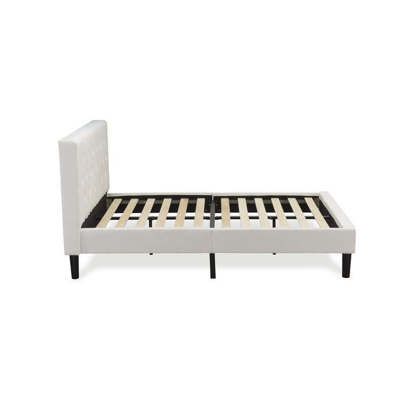 East West Furniture Nolan 2-Piece Wood Full Bedroom Set in White/Burgundy