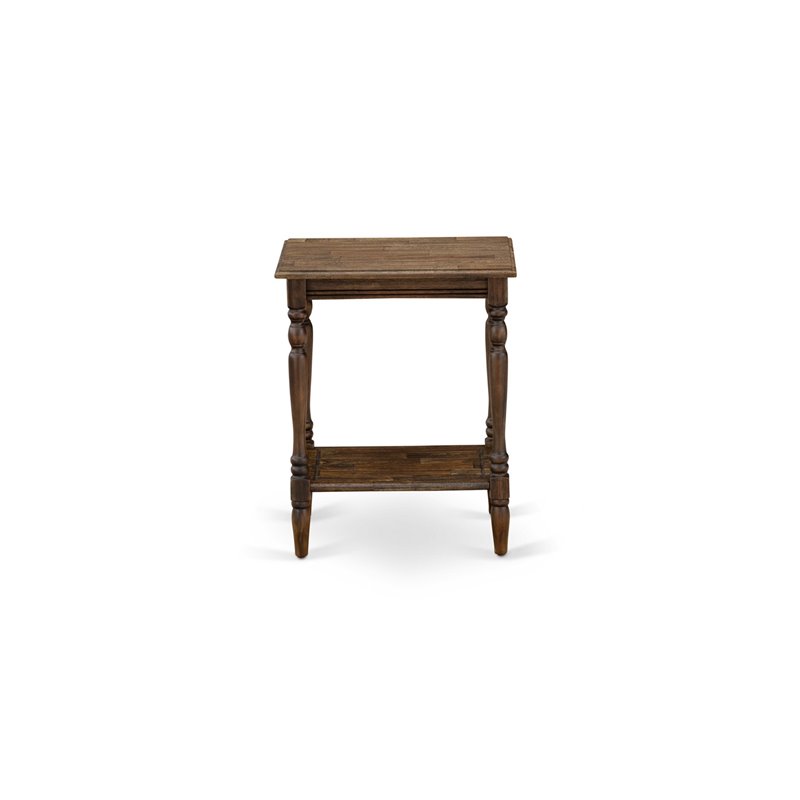 East West Furniture Granbury 2-Piece Wood Queen Platform Bedroom Set in Brown