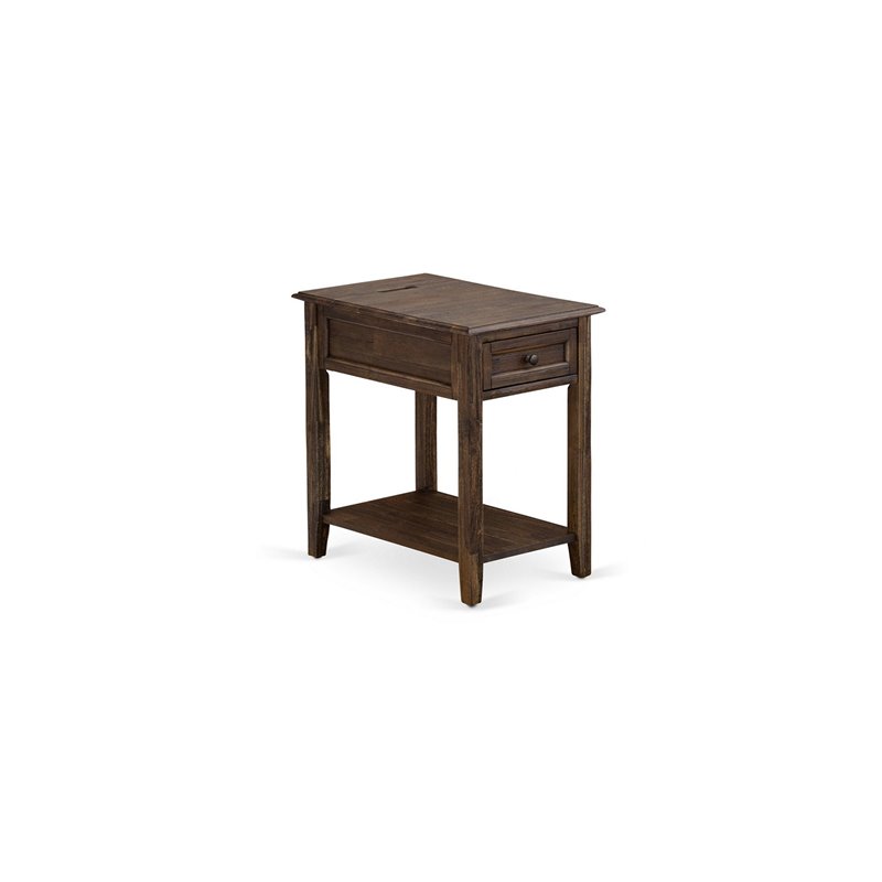 East West Furniture Granbury 2 Pieces Wood Full Platform Bedroom Set in Brown