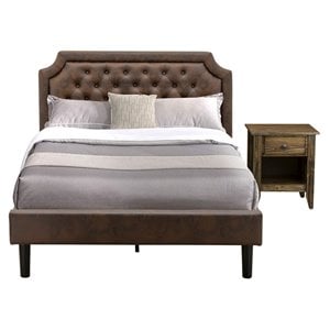 East West Furniture Granbury 2 Pieces Wood Full Bedroom Set in Brown/Jacobean