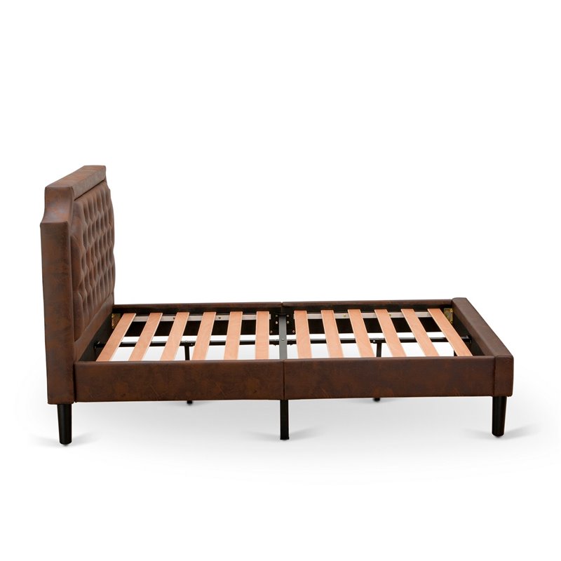 East West Furniture Granbury 2 Pieces Wood Full Bedroom Set in Brown/Walnut