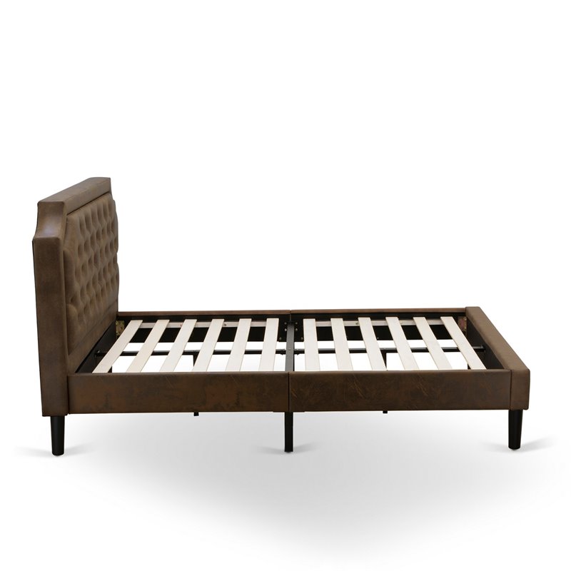 East West Furniture Granbury 2-Piece Wood Queen Bedroom Set in Brown/Jacobean