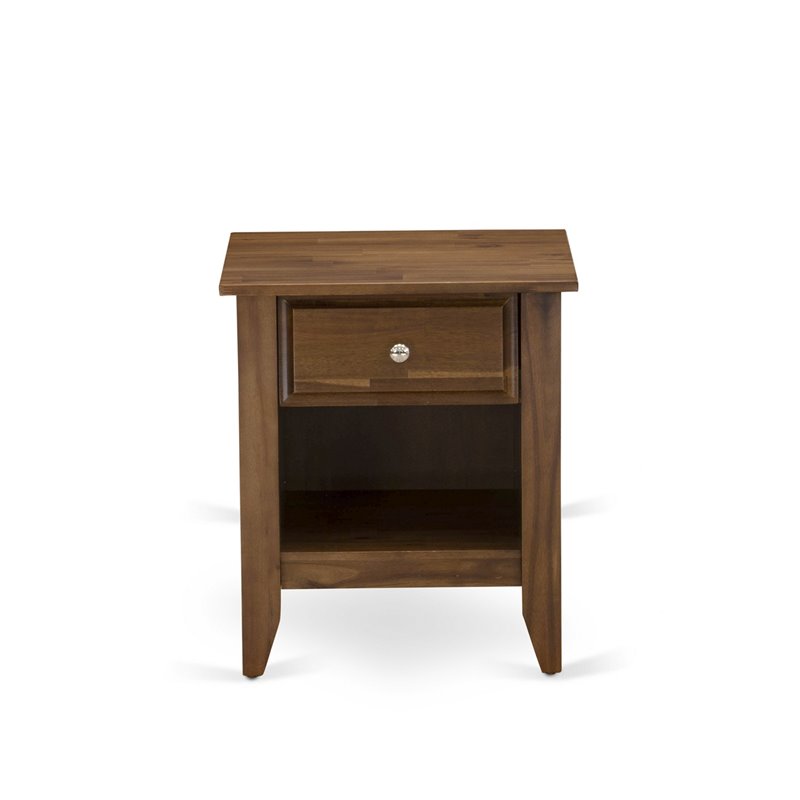 East West Furniture Granbury 2-Piece Wood Full Bedroom Set in Brown/Walnut