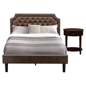 East West Furniture Granbury 2 Pieces Wooden Full Bedroom Set in Brown/Mahogany