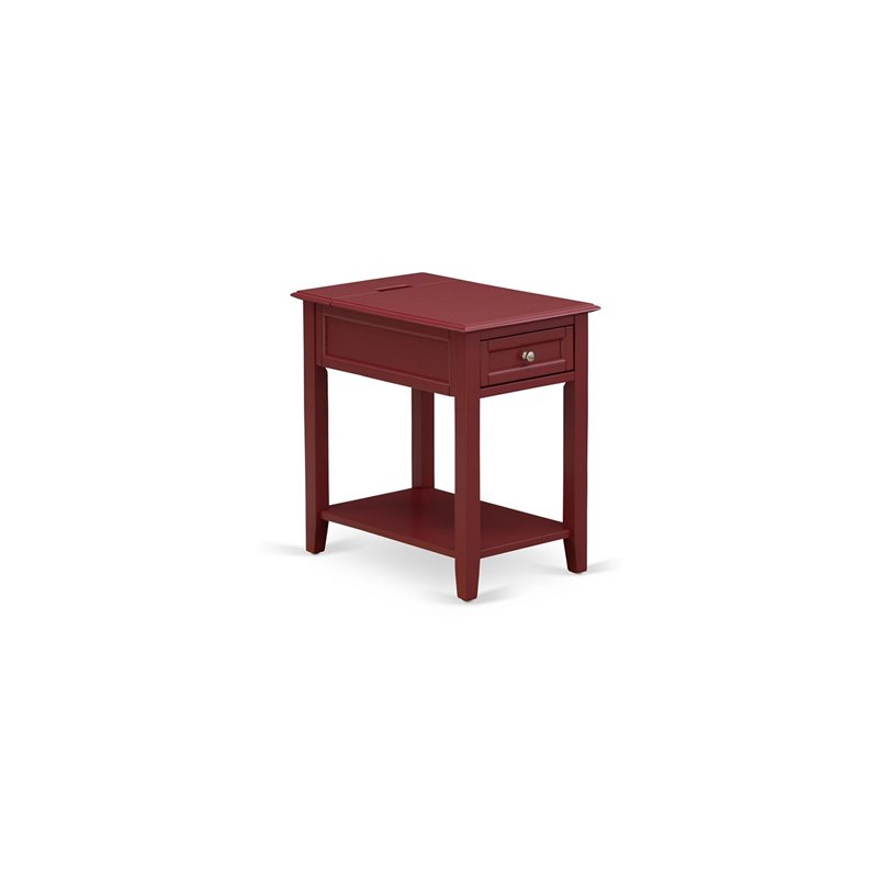 East West Furniture Nolan 3 Pieces Wood Queen Bedroom Set in Brown/Burgundy