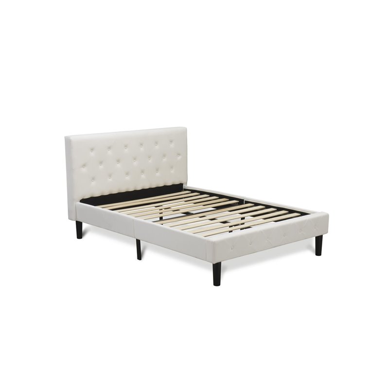 East West Furniture Nolan 2 Pieces Wooden Full Bedroom Set in White