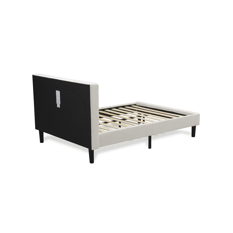 East West Furniture Nolan 2 Pieces Wooden Full Bedroom Set in White