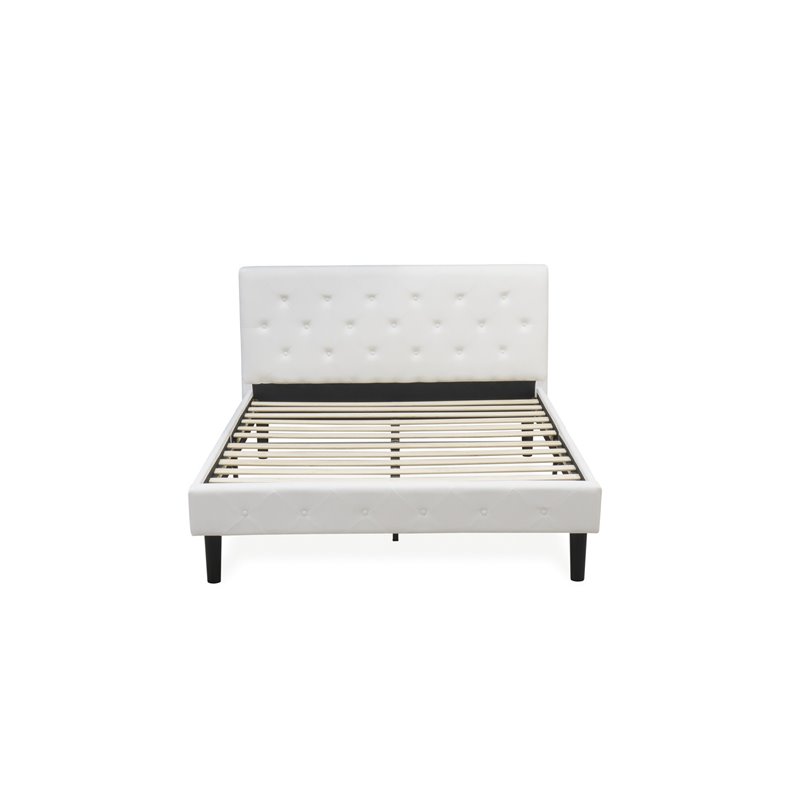 East West Furniture Nolan 3 Pieces Wood Queen Bedroom Set in White