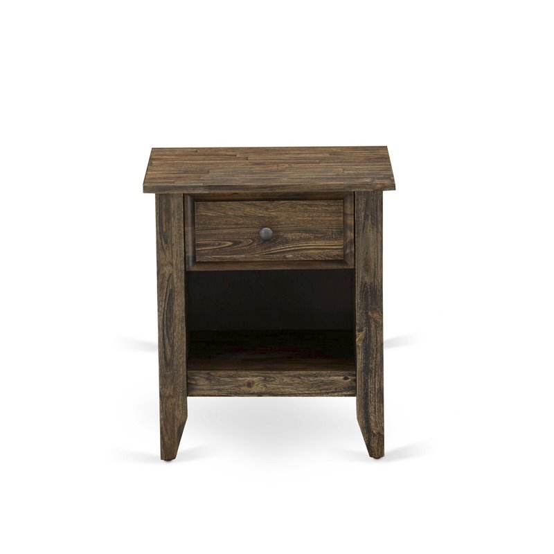 East West Furniture Nolan 3-Piece Wood Queen Bedroom Set in Brown/Jacobean