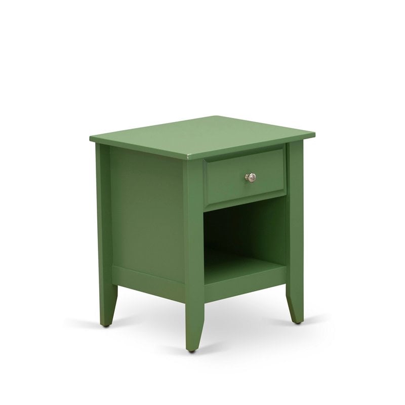 East West Furniture Nolan 2 Pieces Wooden Full Bedroom Set in White/Clover Green