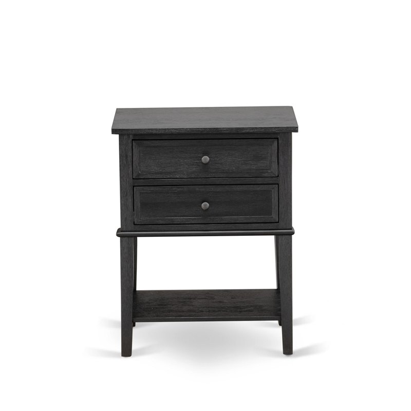 East West Furniture Granbury 2-Piece Wood Full Bedroom Set in Black/Brown