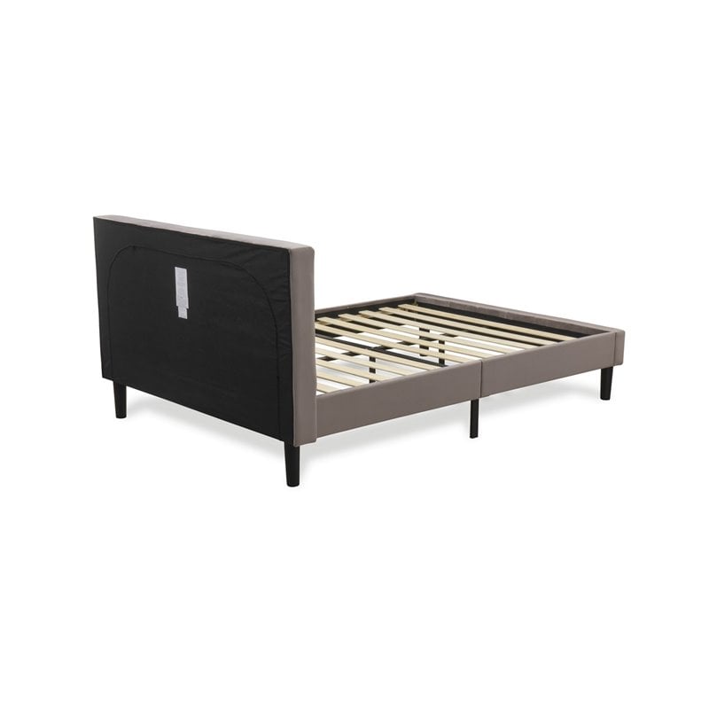 East West Furniture Nolan 2-Piece Wood Full Bedroom Set in Jacobean/Taupe Brown