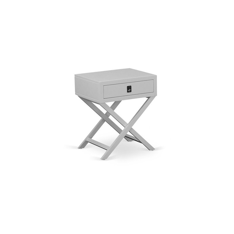 East West Furniture Nolan 3-Piece Wooden Queen Bedroom Set in White/Urban Gray