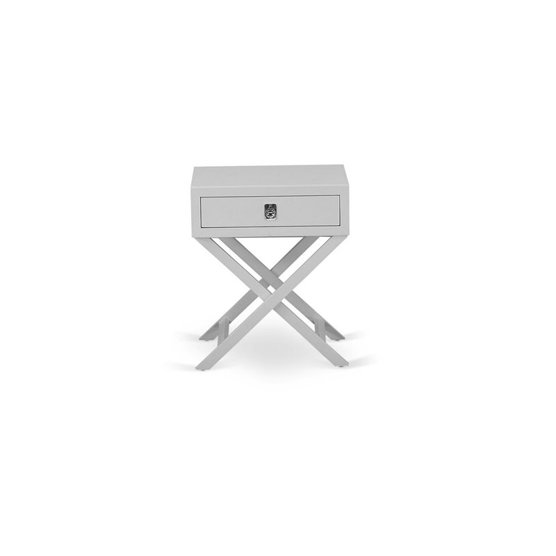 East West Furniture Nolan 3-Piece Wooden Queen Bedroom Set in White/Urban Gray