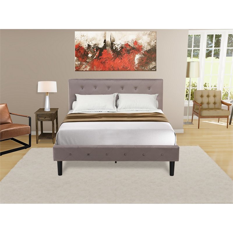 East West Furniture Nolan 2 Pieces Wood Full Bedroom Set in Brown/Jacobean