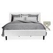 East West Furniture Nolan 2 Pieces Wood King Bedroom Set in White/Urban Gray
