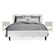 East West Furniture Nolan 3 Pieces Wooden King Bedroom Set in White/Butter Cream