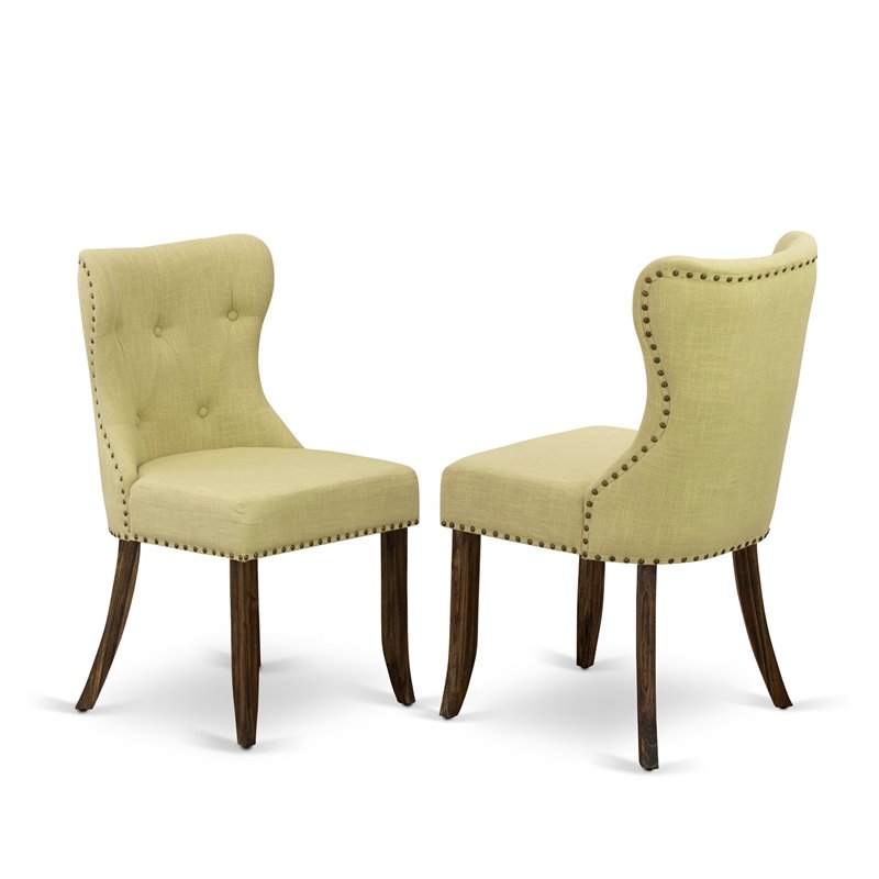 East West Furniture Ferris 5-Piece Wooden Dining Set in Limelight Beige/Jacobean