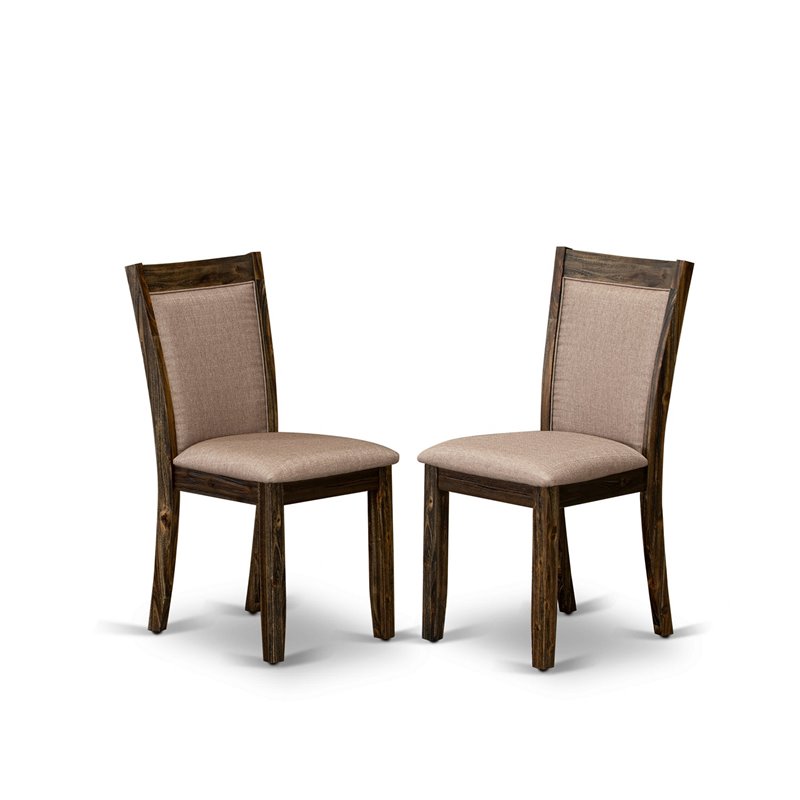 East West Furniture Ferris 5-Piece Wooden Dining Set in Jacobean/Dark Khaki Gray