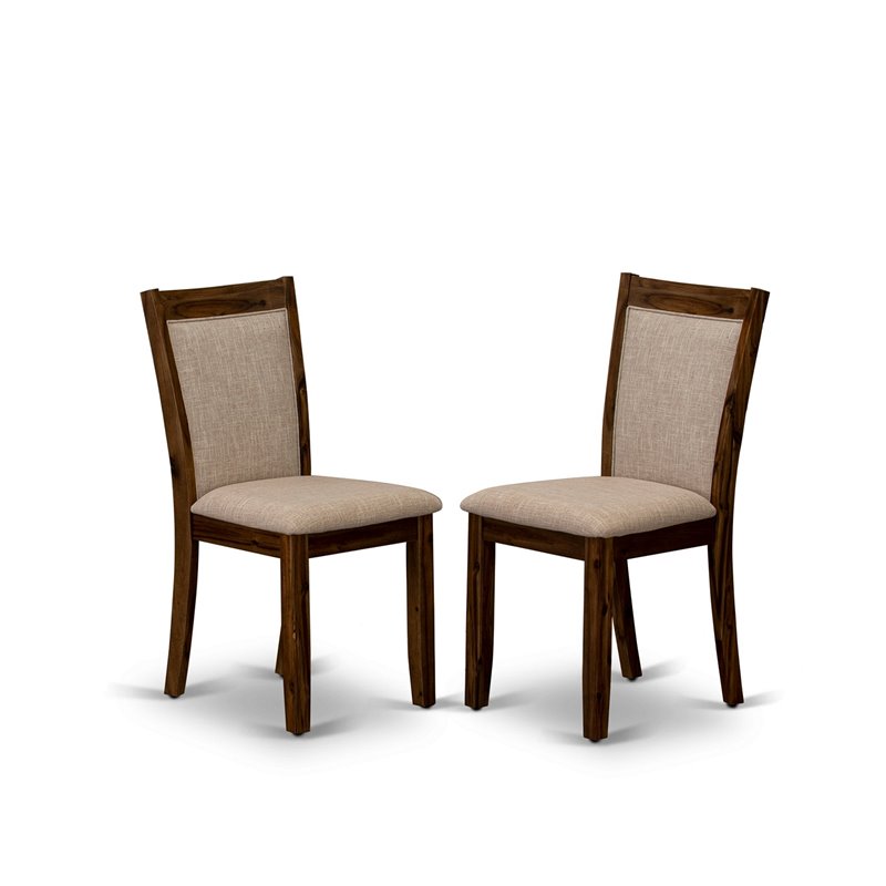 East West Furniture Ferris 5-Piece Wooden Dining Set in Light Tan/Antique Walnut
