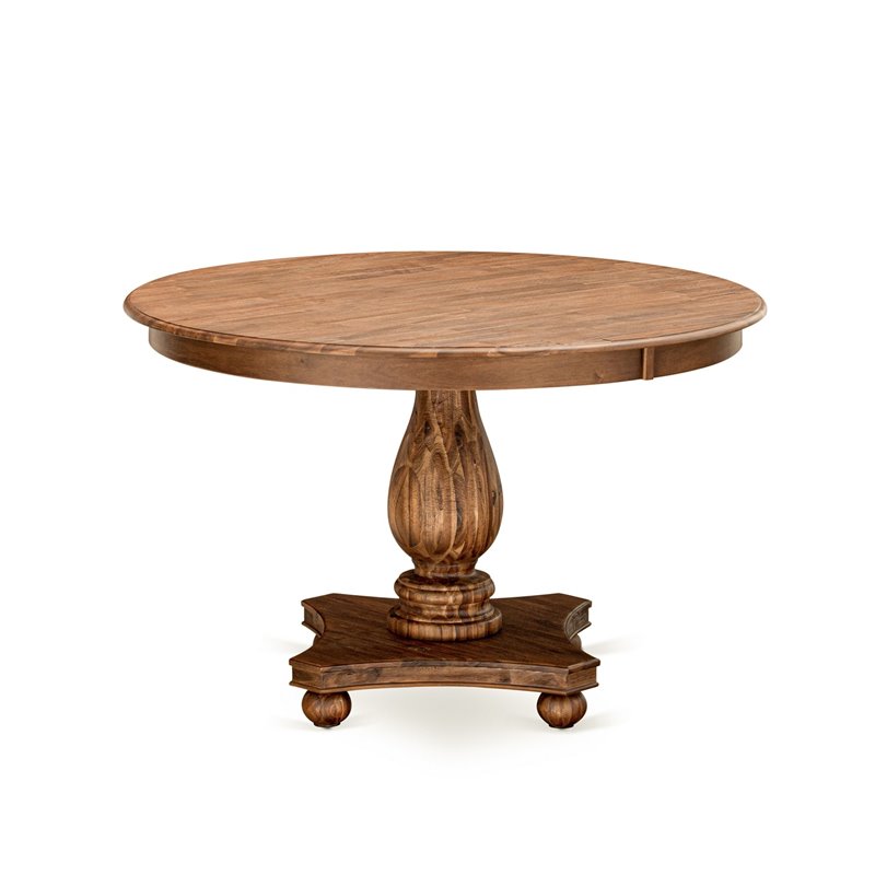 East West Furniture Ferris 7-Piece Wooden Dining Set in Light Tan/Antique Walnut