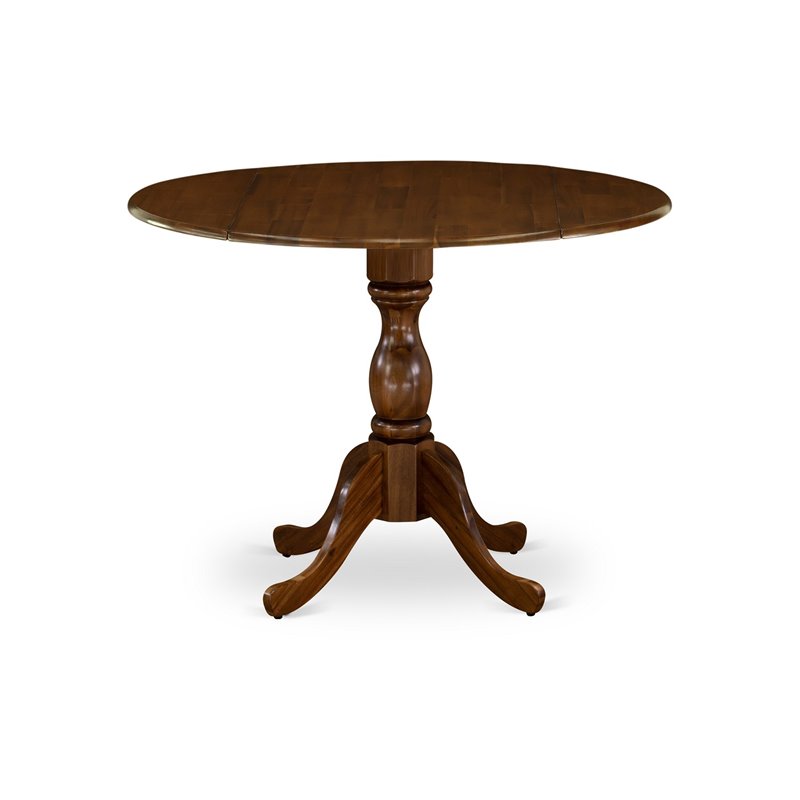 East West Furniture Dublin 5 Pieces Wooden Dining Set in Natural Walnut