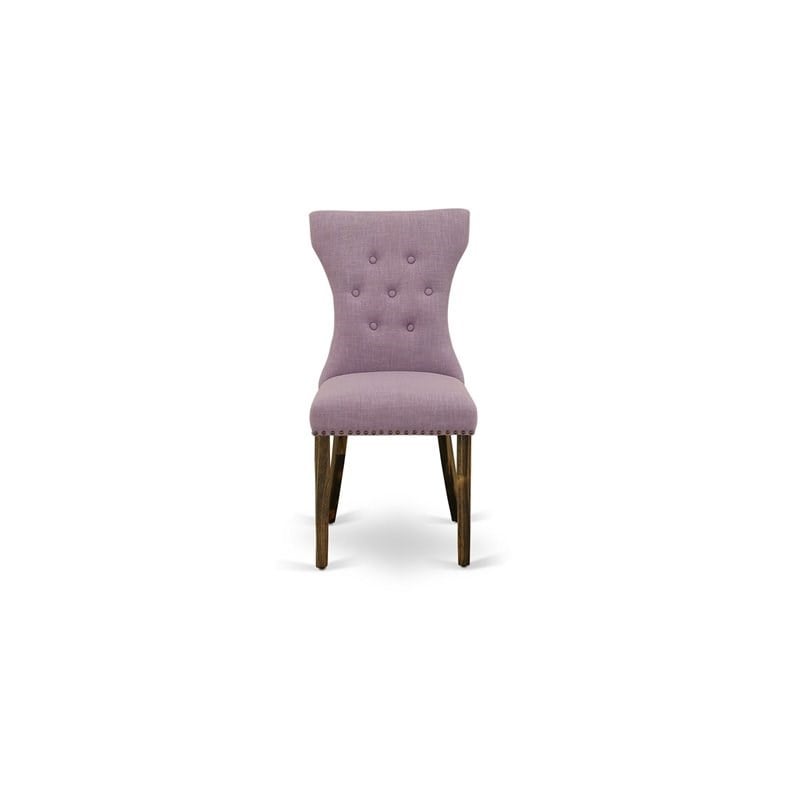 East West Furniture Ferris 7-Piece Wooden Dining Set in Dahlia Purple/Jacobean