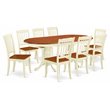 East West Furniture Plainville 9 Pieces Wooden Dining Set in White/Cherry