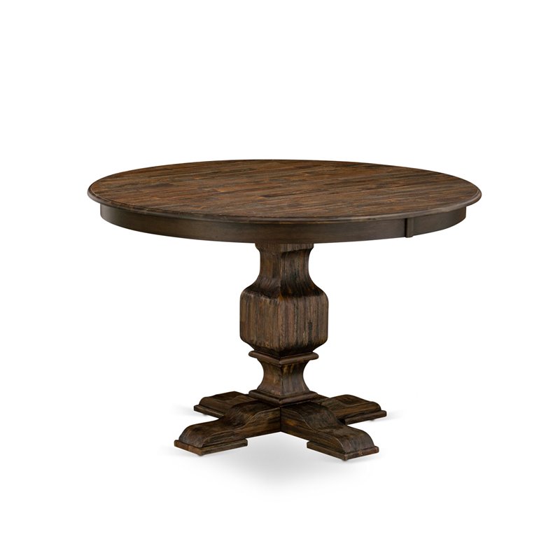 East West Furniture Ferris 7-Piece Wooden Dining Set in Jacobean/Brown