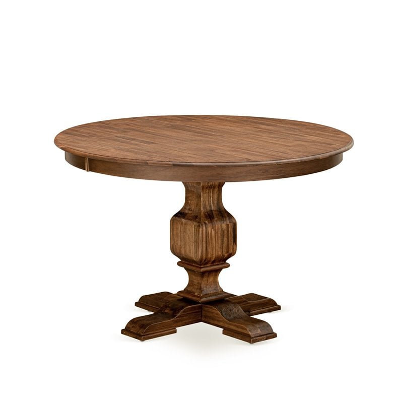 East West Furniture Ferris 7-Piece Wood Dining Set in Light Tan/Antique Walnut