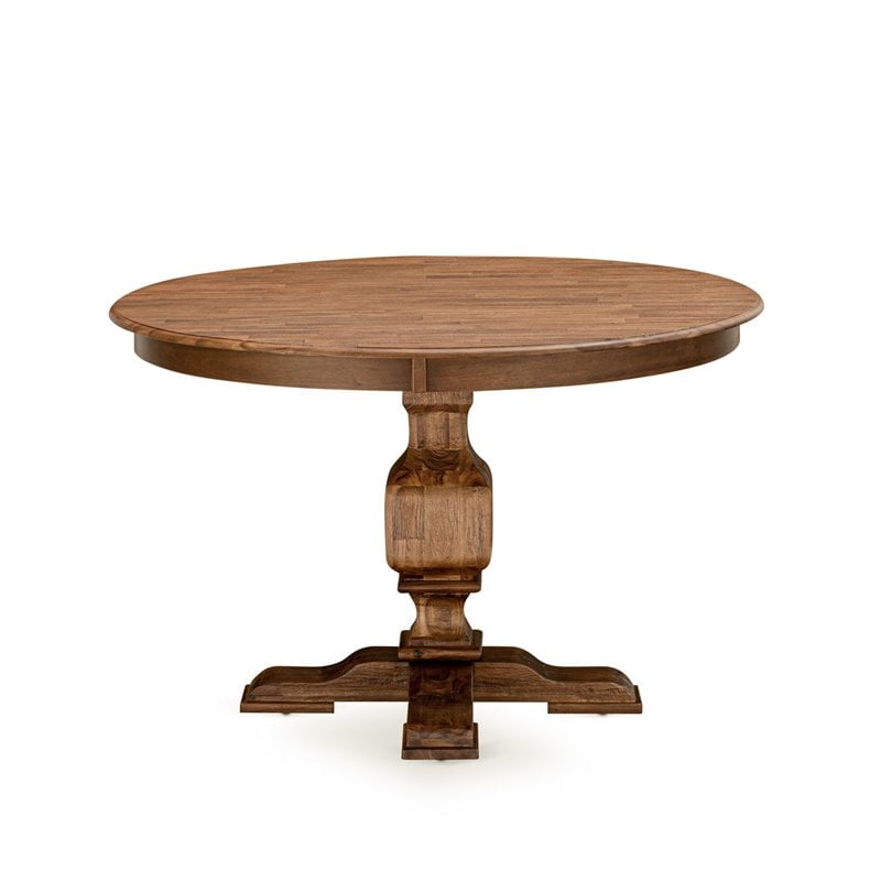 East West Furniture Ferris 7-Piece Wood Dining Set in Light Tan/Antique Walnut